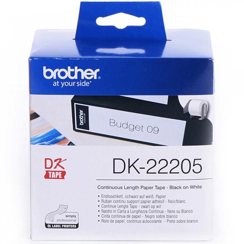 兄弟（brother） DK-22205 标签色带 62mm*30.48m（单位：盒） 白底黑字
