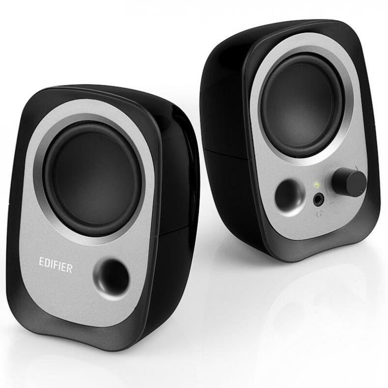 漫步者（EDIFIER） R12U 2.0桌面音响 81*78*119mm （单位：套）  黑色