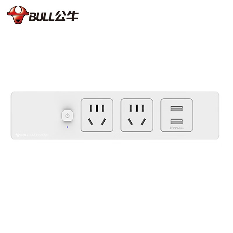 公牛（BULL） GNQ-Q1021U 嵌入式插座 2位+2USB 总控1.8米 （单位：个） 白色