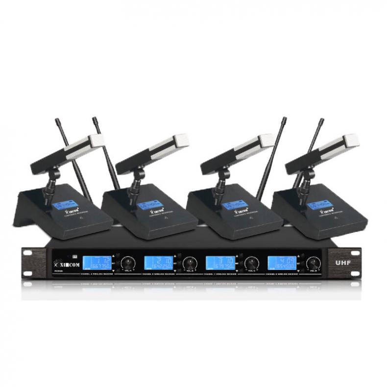 捷讯（XIRCOM） XC-2400S 方管无线座式麦克风 无线一拖四 （单位：套） 灰色