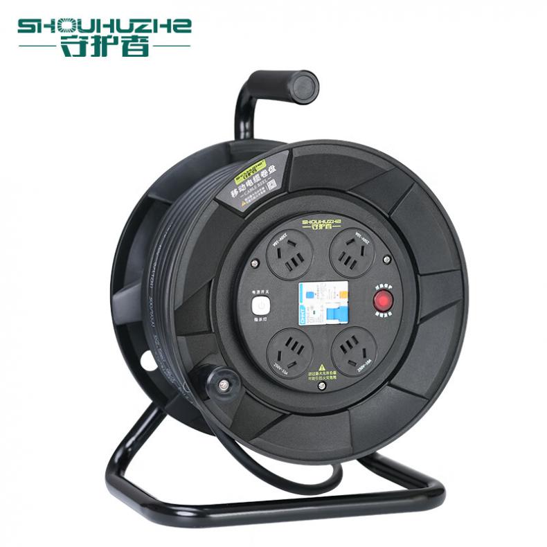 守护者（SHOUHUZHE） S27010C5 移动电缆盘电源盘 220V~250V-3*1.5mm&sup2;*50米（单位：个） 4位10A5孔 黑色
