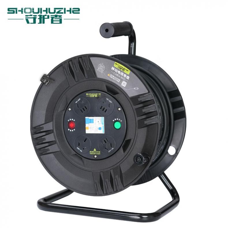 守护者（SHOUHUZHE） S31016B5 移动电缆盘电源盘 220V~250V-2*2.5mm&sup2;*50米（单位：个） 3位10A5孔+1位16A3孔 黑色