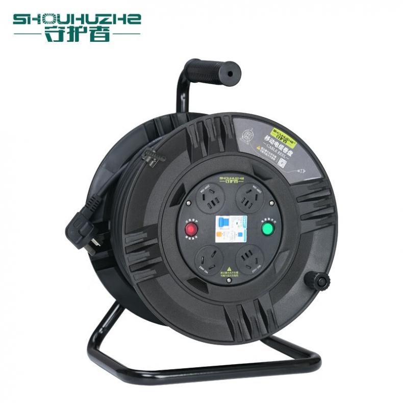 守护者（SHOUHUZHE） S31016D3 移动电缆盘电源盘 220V~250V-3*2.5mm&sup2;*30米（单位：个） 3位10A5孔+1位16A3孔 黑色