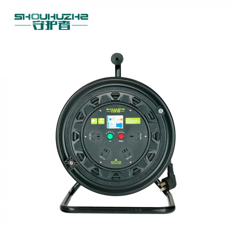 守护者（SHOUHUZHE） S33010D5 移动电缆盘电源盘 220V~250V-3*2.5mm&sup2;*50米（单位：个） 3位10A5孔+1位16A3孔 黑色