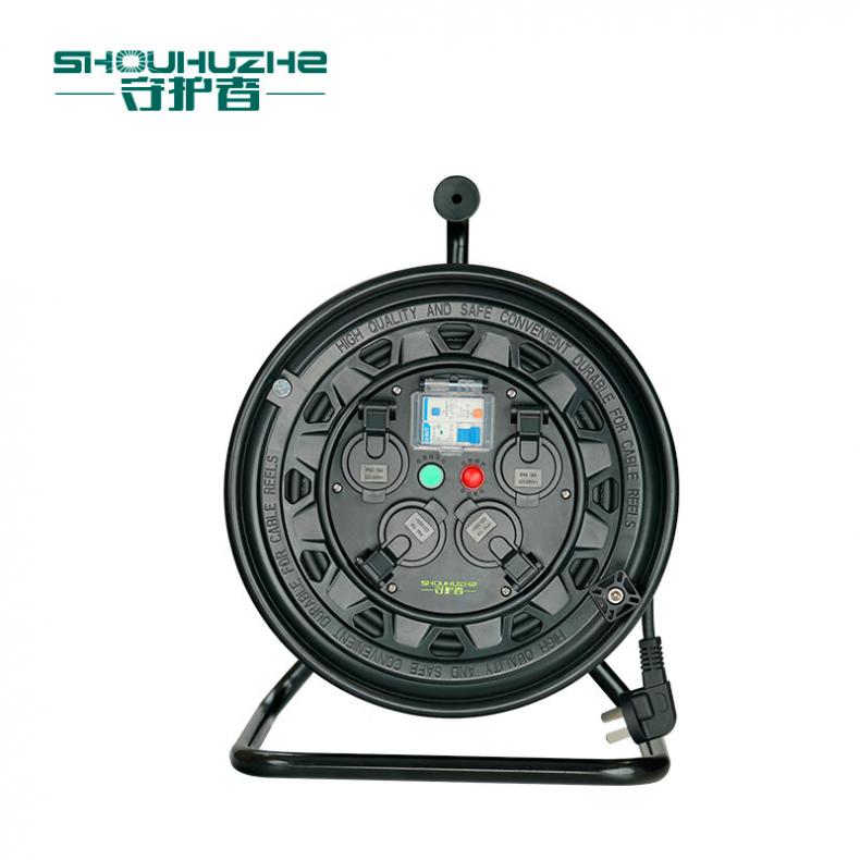守护者（SHOUHUZHE） S33016E3 移动电缆盘电源盘 220V~250V-3*4mm&sup2;*30米（单位：个） 3位10A5孔+1位16A3孔 黑色