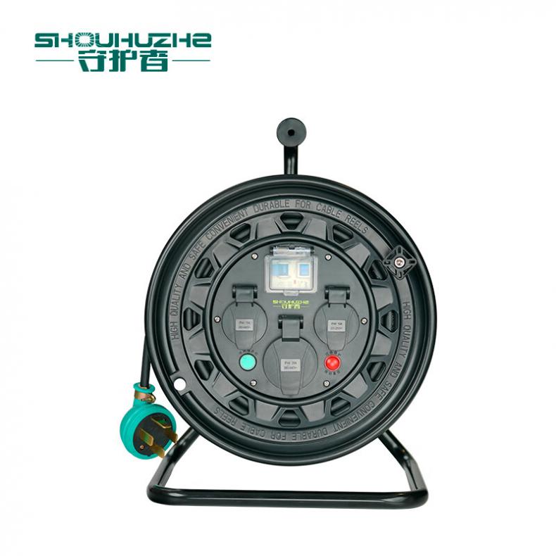 守护者（SHOUHUZHE） S33025G3 移动电缆盘电源盘 380V~400V-3*2.5mm&sup2;+1*1.5mm&sup2;*30米（单位：个） 1位25A4孔+1位16A四孔+1位10A5孔 黑色