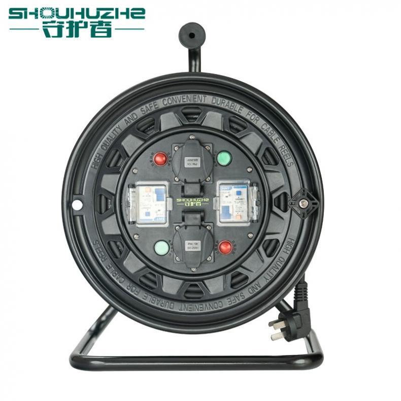 守护者（SHOUHUZHE） 2S33010E5 移动电缆盘电源盘 220V~250V-3*4mm&sup2;*50米（单位：个） 2位10A5孔+2位漏电 黑色