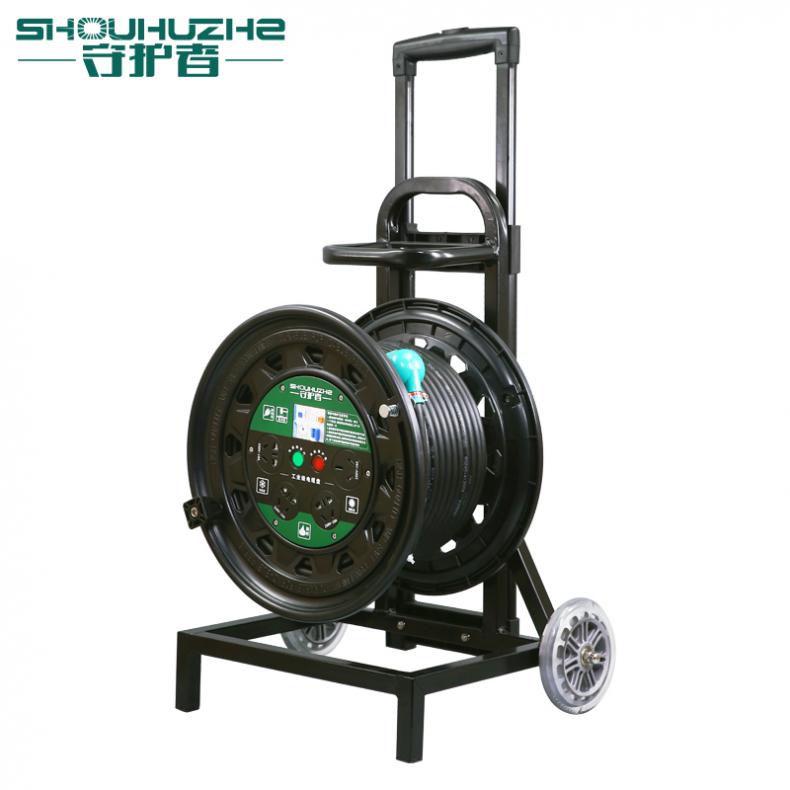 守护者（SHOUHUZHE） SC33010E5 移动电缆盘电源盘 220V~250V-3*4mm&sup2;*50米（单位：个） 3位10A5孔+1位16A3孔 黑色