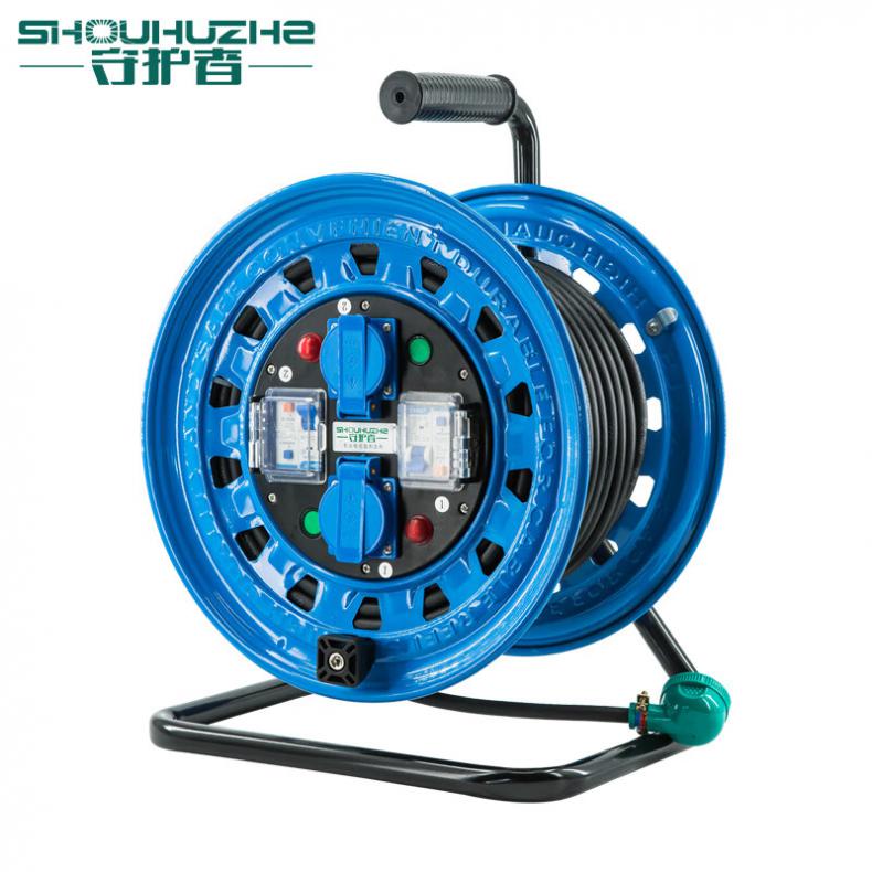 守护者（SHOUHUZHE） 2T33010E3 移动电缆盘电源盘 220V~250V-3*4mm&sup2;*30米（单位：个） 2位10A5孔+2位漏电 蓝色
