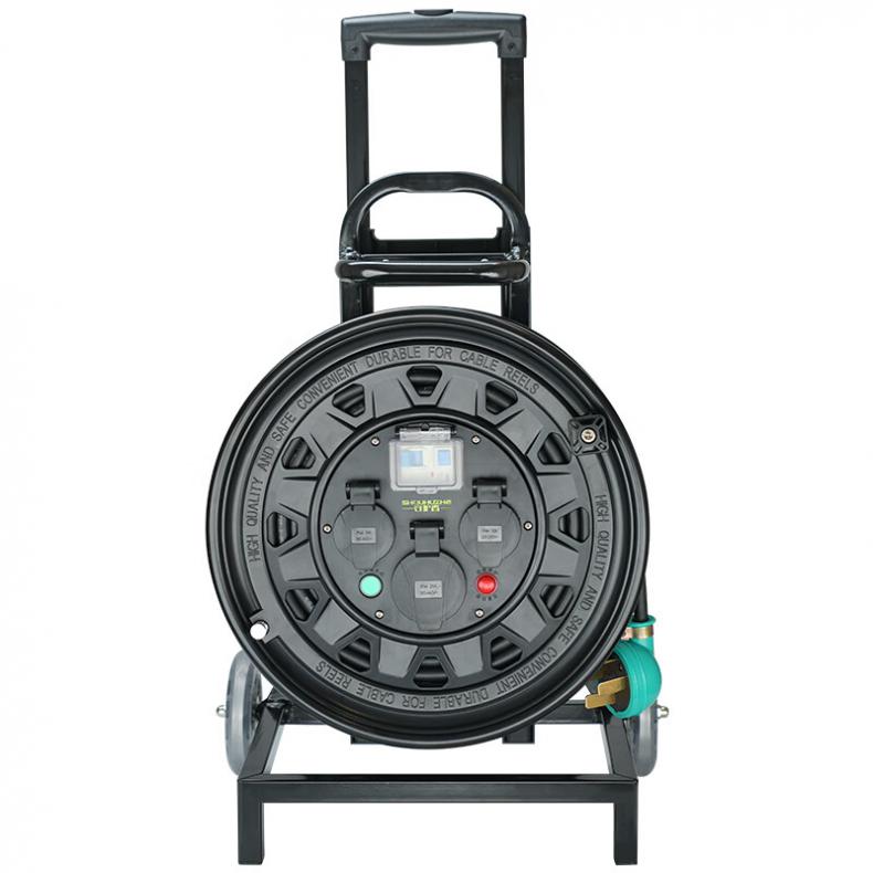 守护者（SHOUHUZHE） SC36525H5 移动电缆盘电源盘 380V~400V-3*4mm²+1*2.5mm²*50米（单位：个） 1位25A4孔+1位16A四孔+1位10A5孔 黑色