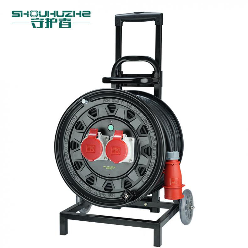 守护者（SHOUHUZHE） 4SCG365165N5 移动电缆盘电源盘 380V~400V-3*2.5mm²+2*1.5mm²*50米（单位：个） 2位16A5孔 黑色