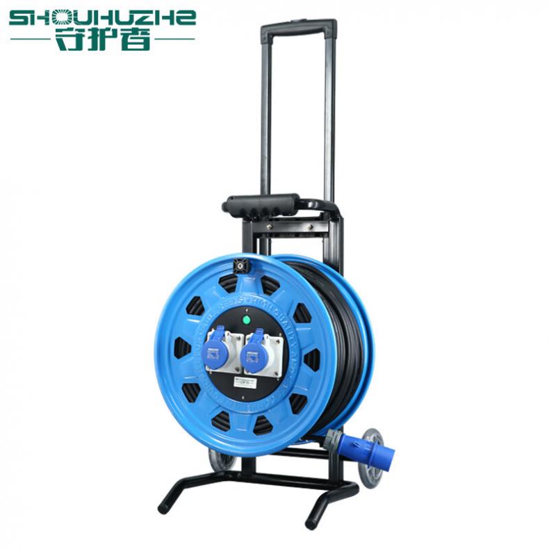 守护者（SHOUHUZHE） 4TCG390163D10 移动电缆盘电源盘 220V~250V-3*2.5mm²*100米（单位：个） 2位16A3孔 蓝色