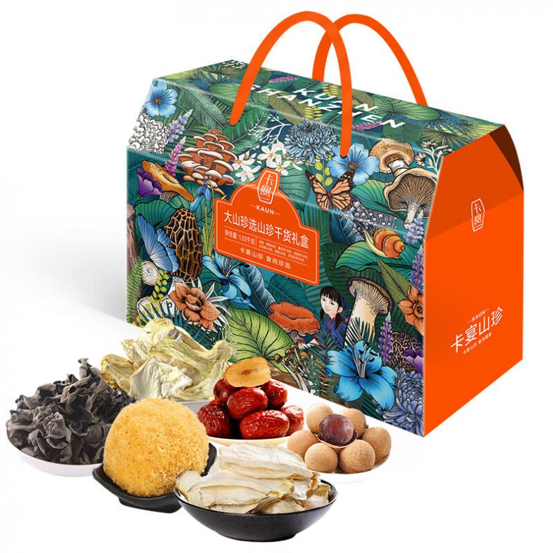 卡宴 大山珍选 山珍干菌礼盒 1030g （单位：盒） 杏鲍菇150g+黑木耳100g+精选糯耳80g