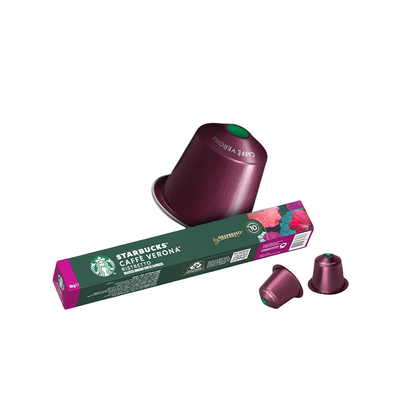 星巴克（Starbucks） 佛罗娜 胶囊咖啡 重烘 10粒装 （单位：条） 适配Nespresso胶囊机 