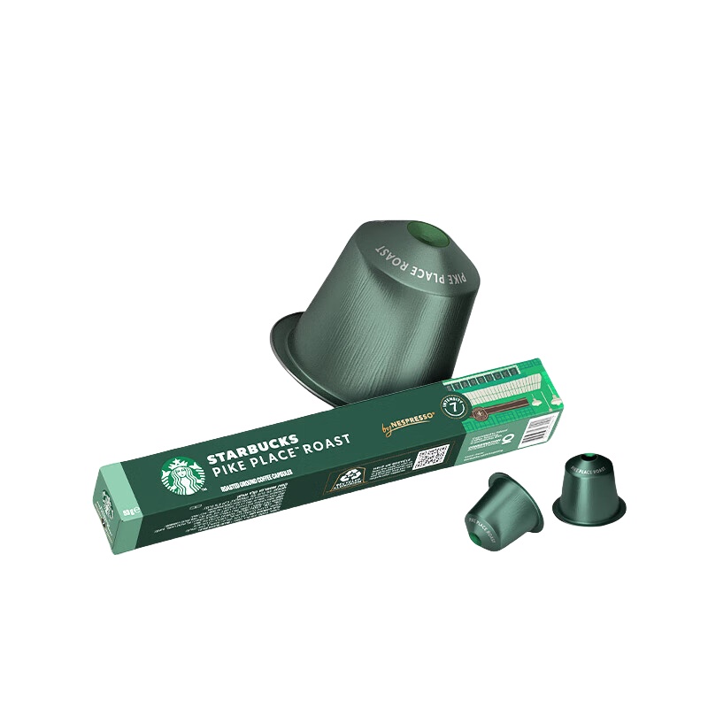 星巴克（Starbucks） 派克市场 胶囊咖啡 中烘 10粒装 （单位：条） 适配Nespresso胶囊机 