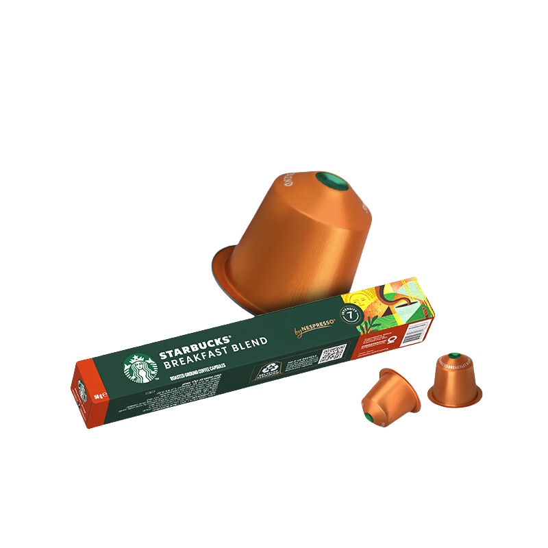 星巴克（Starbucks） 早餐综合 胶囊咖啡 中烘 10粒装 （单位：条） 适配Nespresso胶囊机 
