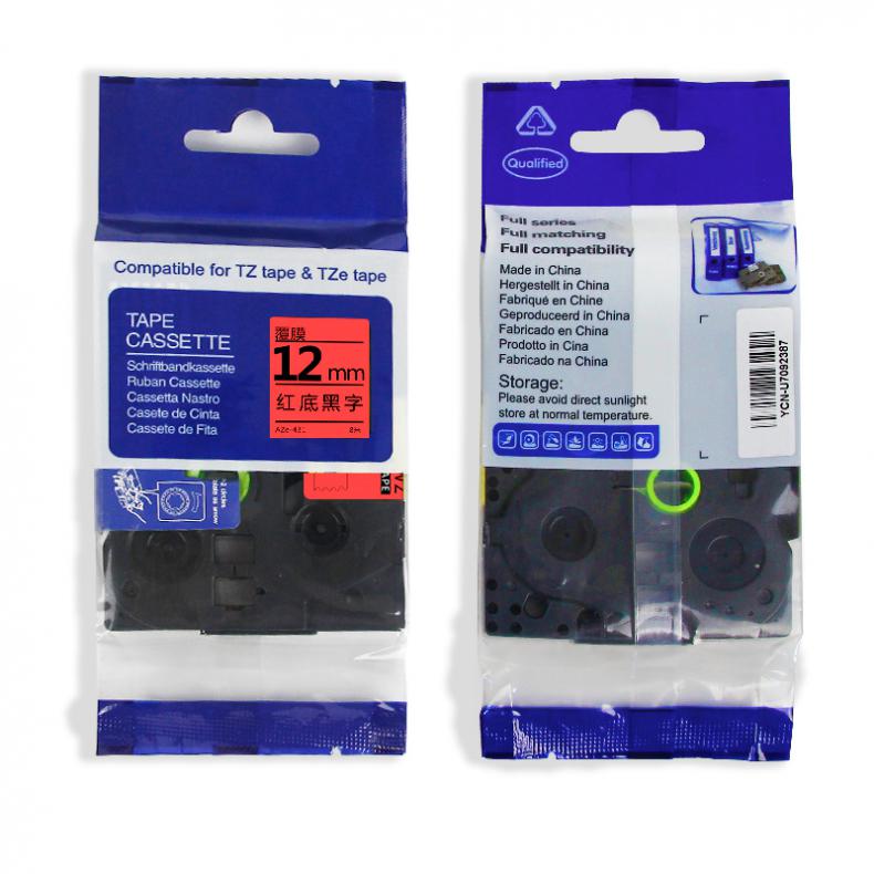 得印（befon） AZe-431 标签色带 12mm 红底黑字（单位：个） 适用兄弟brother PT-D200 PT-D210 PT-2030