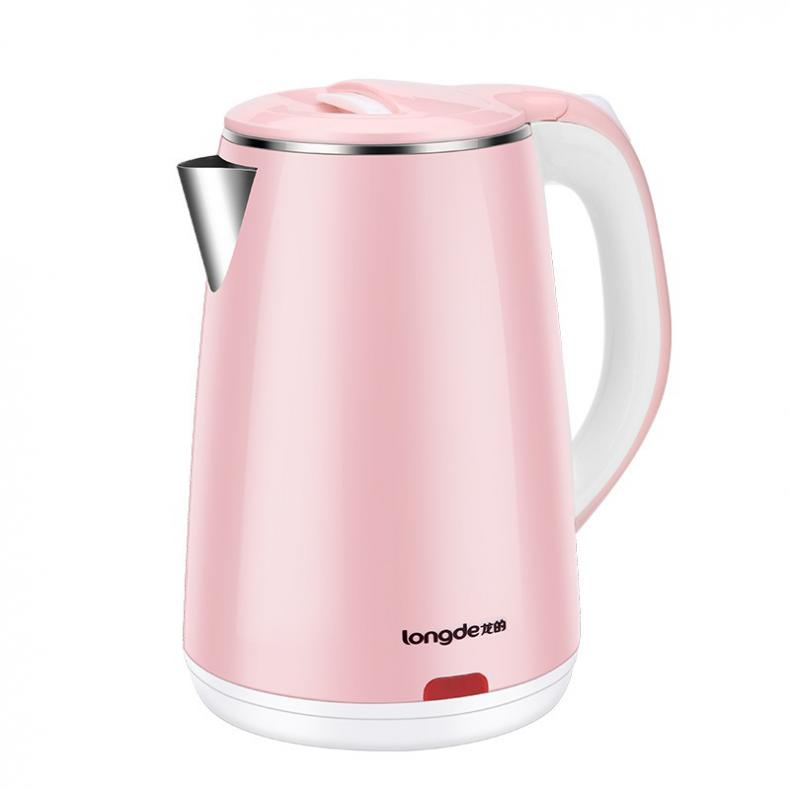 龙的（longde） LD-SH2301 双层防烫电水壶 2.3L（单位：台） 粉红色