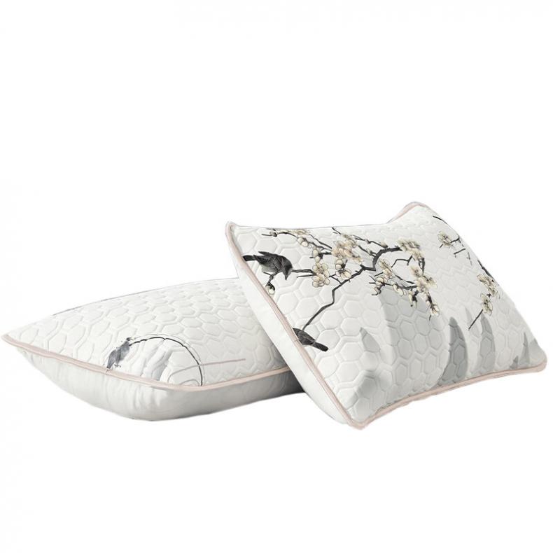 梦洁家纺 1010389035 乳胶片绗绣对枕 喜上梅梢 48*74cm （单位：对）  