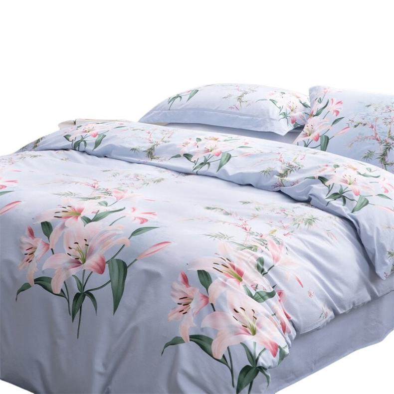 水星家纺 124805 全棉抗菌四件套 春日百合 220*240cm（单位：套）