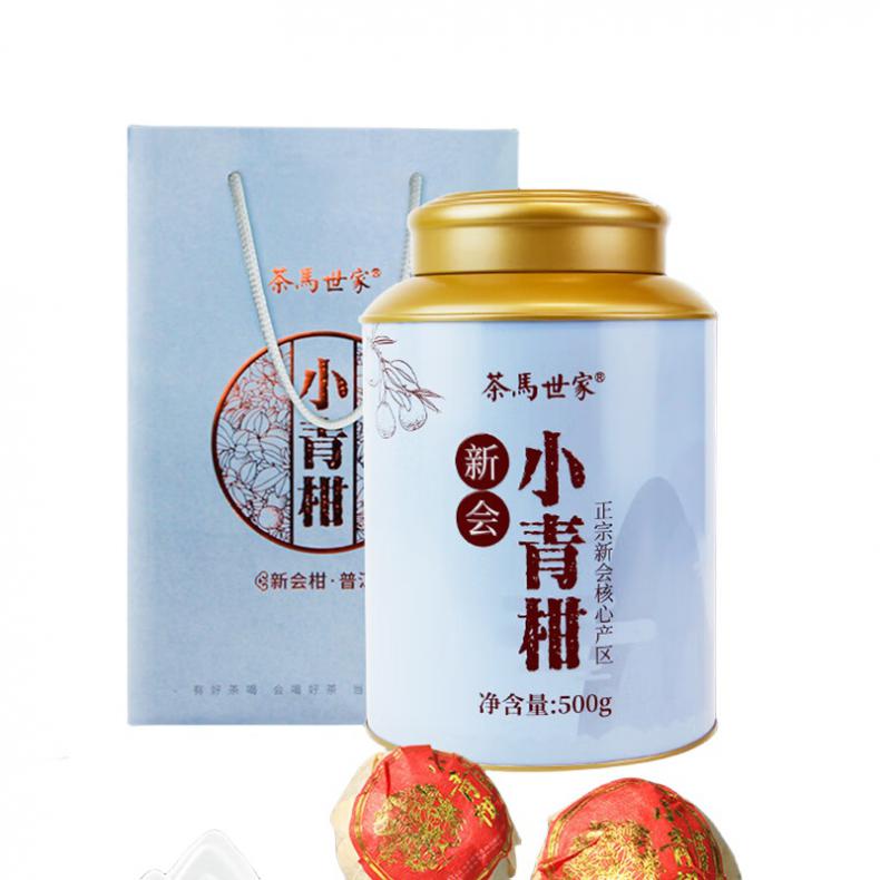 茶马世家 半生晒 小青柑普洱茶 蓝罐 500g （单位：罐）  