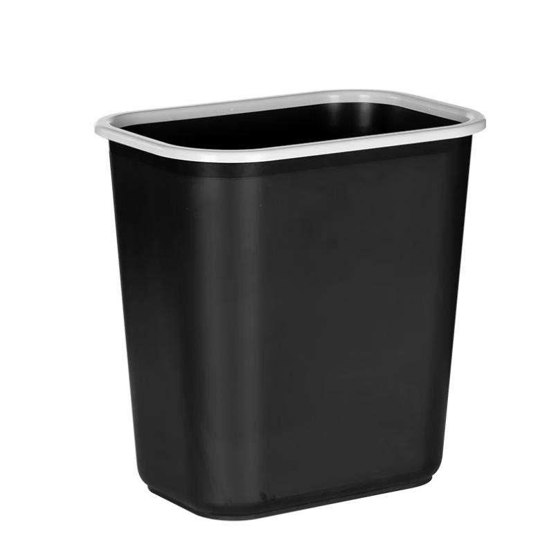 得力（deli） PG307 压圈方形纸篓 垃圾桶 11.5L （单位：个）  黑色