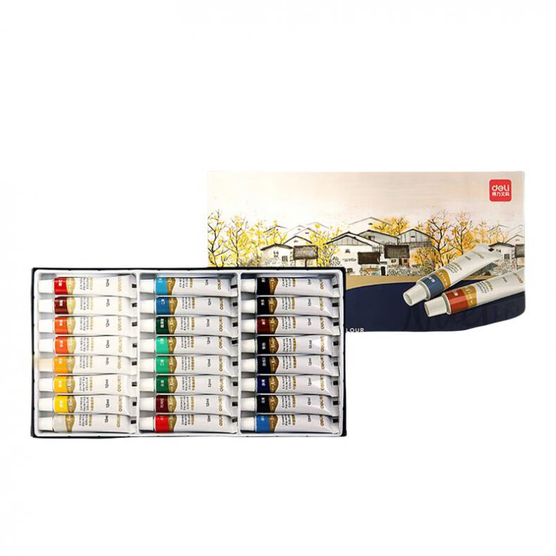 得力（deli） 73887 中国画颜料 12ml/支 24支/盒（单位：盒） 24色