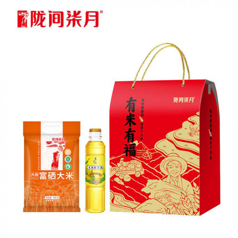 陇间柒月 有米有福A款 粮油礼盒 大米500g+玉米胚芽油418ml （单位：盒）