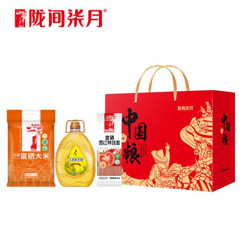 陇间柒月 中国粮A 粮油礼盒 大米2.5kg+挂面560g+胚芽油1L （单位：盒）
