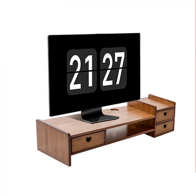 倍方 72754 电脑显示器增高架 爱心款 三抽屉 （单位：套）  茶色