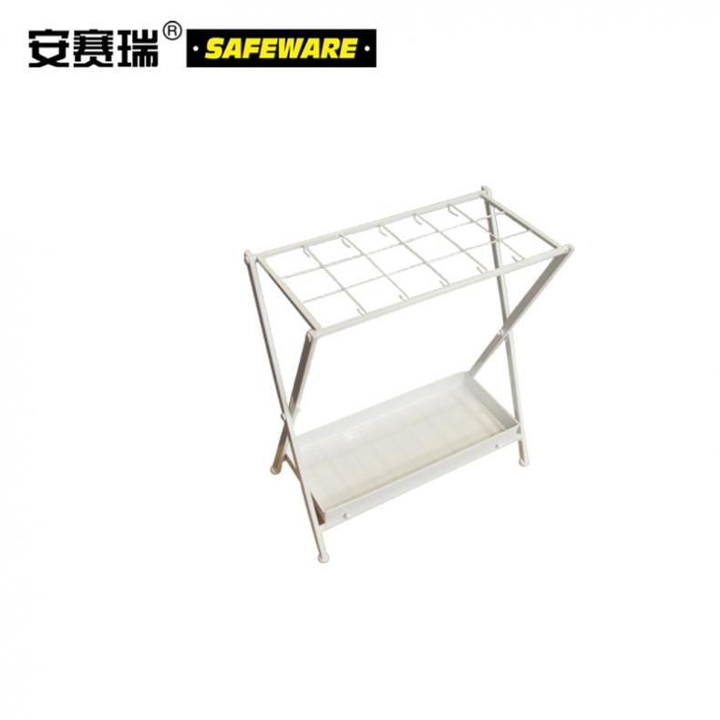 安赛瑞 10031 折叠式铁艺雨伞架 18孔10钩（单位：个） 白色