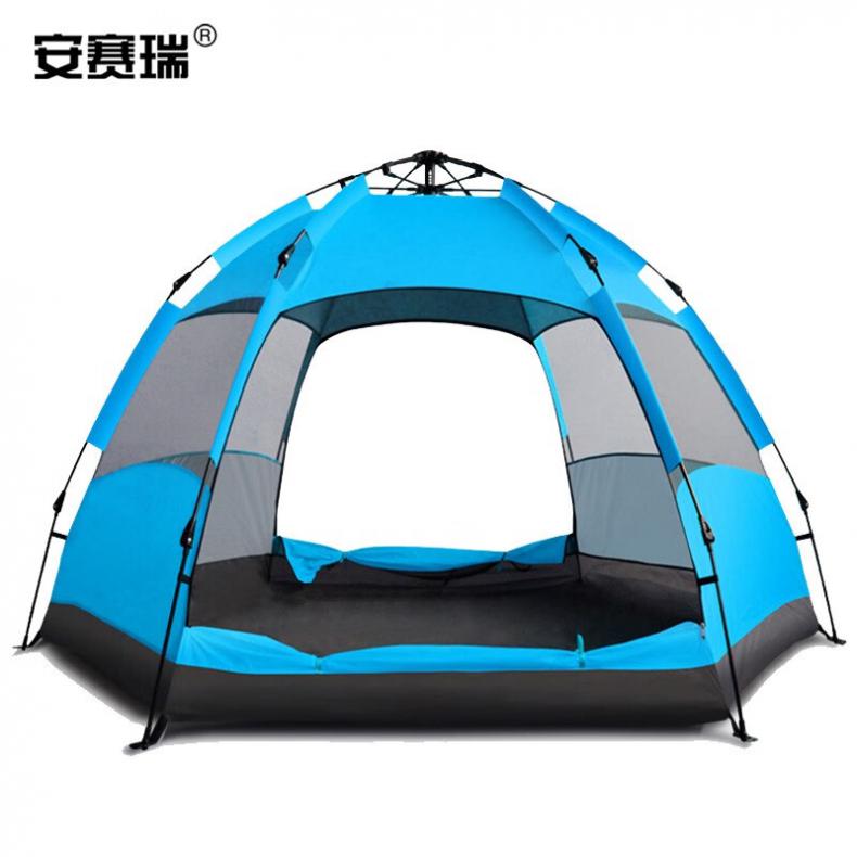 安赛瑞 12314 全自动六角帐篷 270*240*155cm（单位：顶） 蓝色