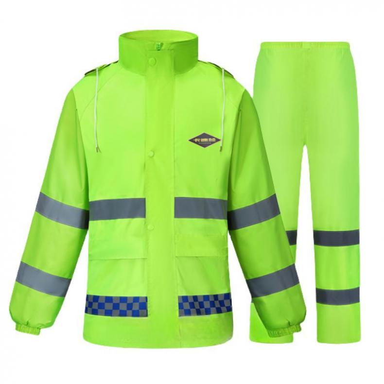 卡速登（KASUDENG） KSD-FT02 连帽分体式双层雨衣雨裤套装 L码（单位：套） 荧光色