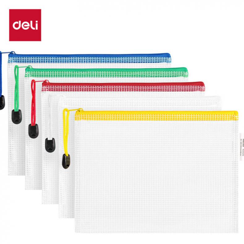 得力（deli） 63480 A5透明网格拉链袋 12只/组（单位：组） 混色