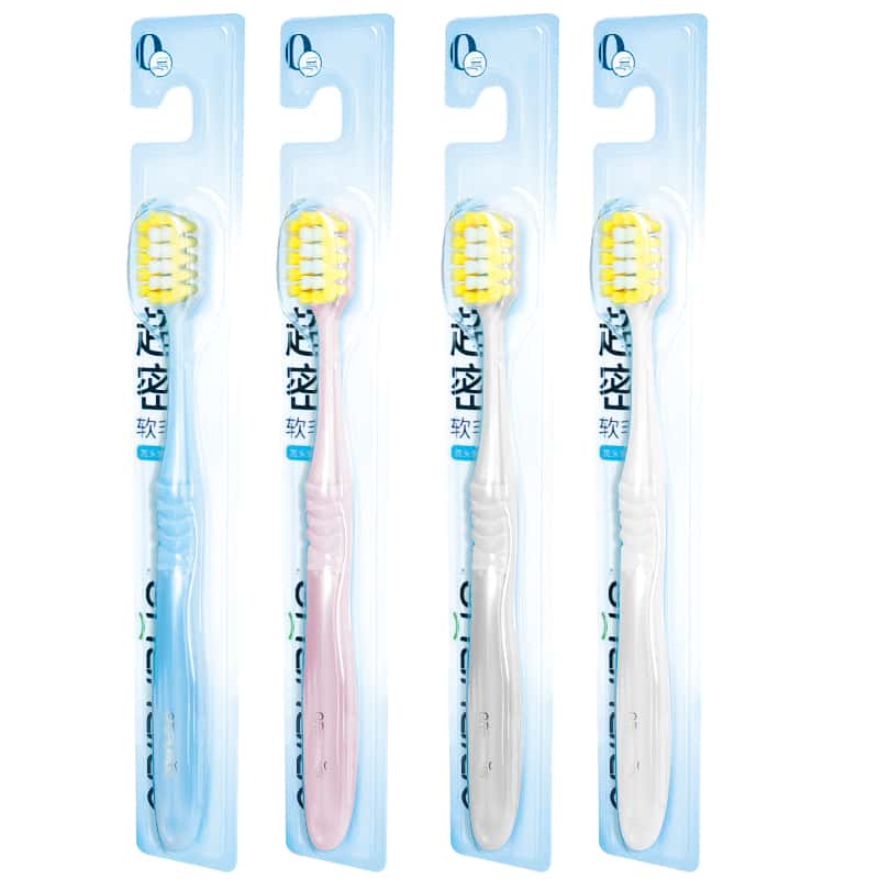 奥朴兰诗 软毛款 宽头薄款口腔护理牙刷 四支装 （单位：卡） 颜色随机