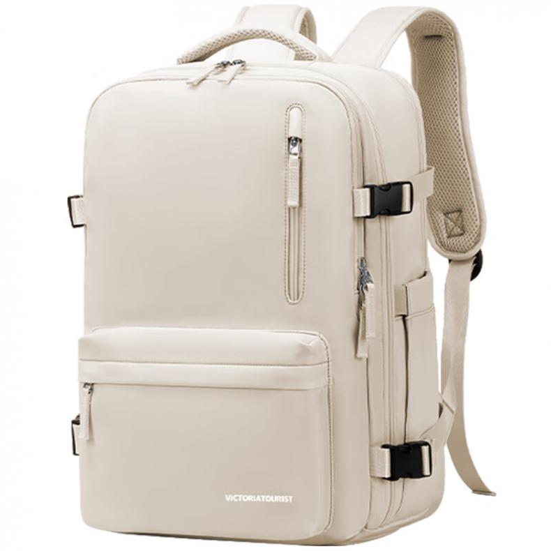 维多利亚旅行者（VICTORIATOURIST） V7051 全开口旅行背包 30*16*43cm （单位：个） USB充电 米白色