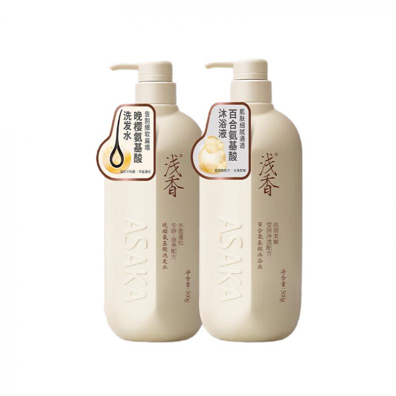 浅香 植物氨基酸 洗沐套装 晚樱洗发500g+百合沐浴500g （单位：套）