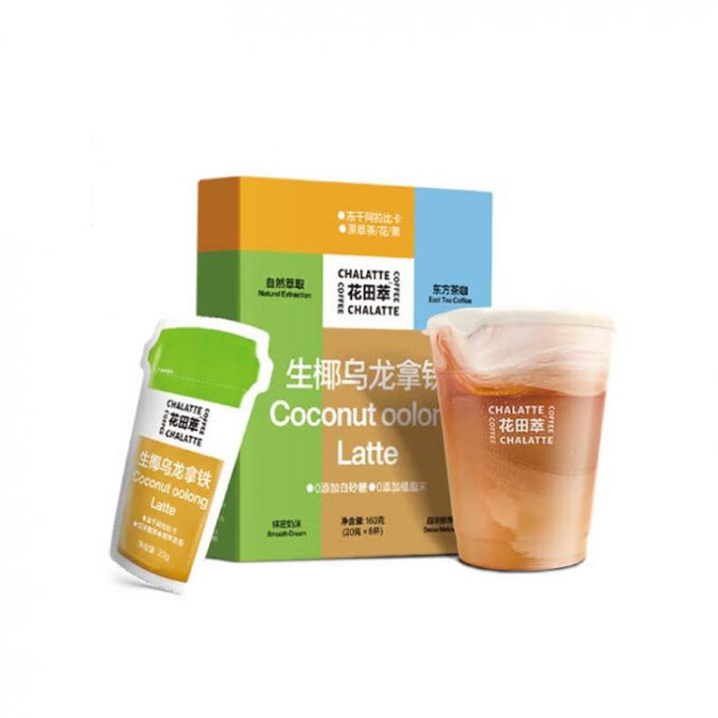 花田萃（CHALATTE） 生椰乌龙拿铁 速溶咖啡粉 无白糖 20g/袋 8袋/盒 （单位：盒）  