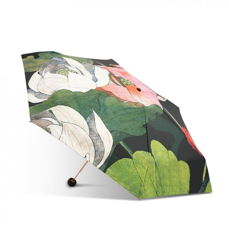 天堂 57507E 晴雨伞 五折单层 （单位：把）  荷花