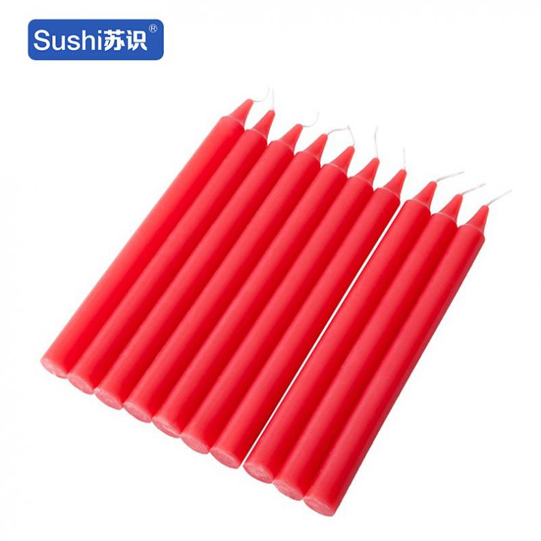 苏识 无烟 长杆蜡烛 直径1.7cm*18cm 10只/包 （单位：包）  红色