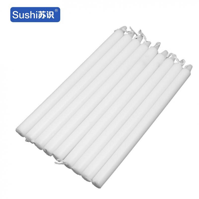 苏识 无烟 长杆蜡烛 直径1.4*17cm 10只/包 （单位：包）  白色