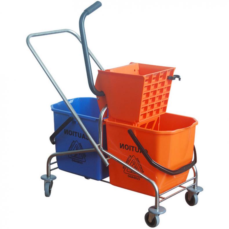 苏识 2B014 侧压不锈钢铁架双桶榨水车 50L （单位：辆）  