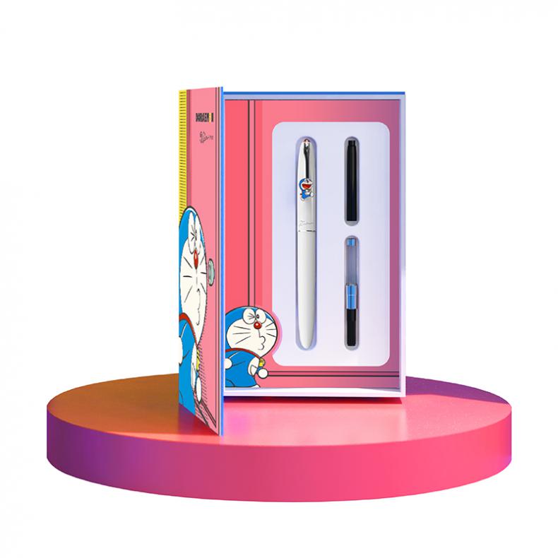 毕加索（pimio） 931 哆啦A梦50周年经典款钢笔礼盒套装 EF尖钢笔+墨囊*2+吸墨器*1+主题卡片 （单位：套）  经典白