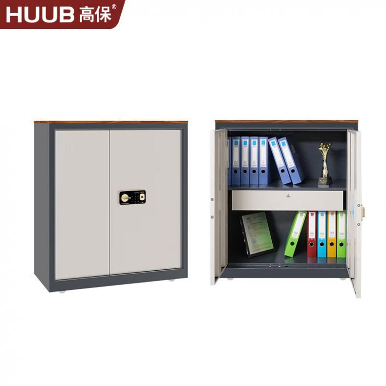 高保（GAOBAO） G208-GV1 指纹密码锁保密文件柜 半节柜两层带抽 1000*900*430mm （单位：个）  米白色+藏蓝色
