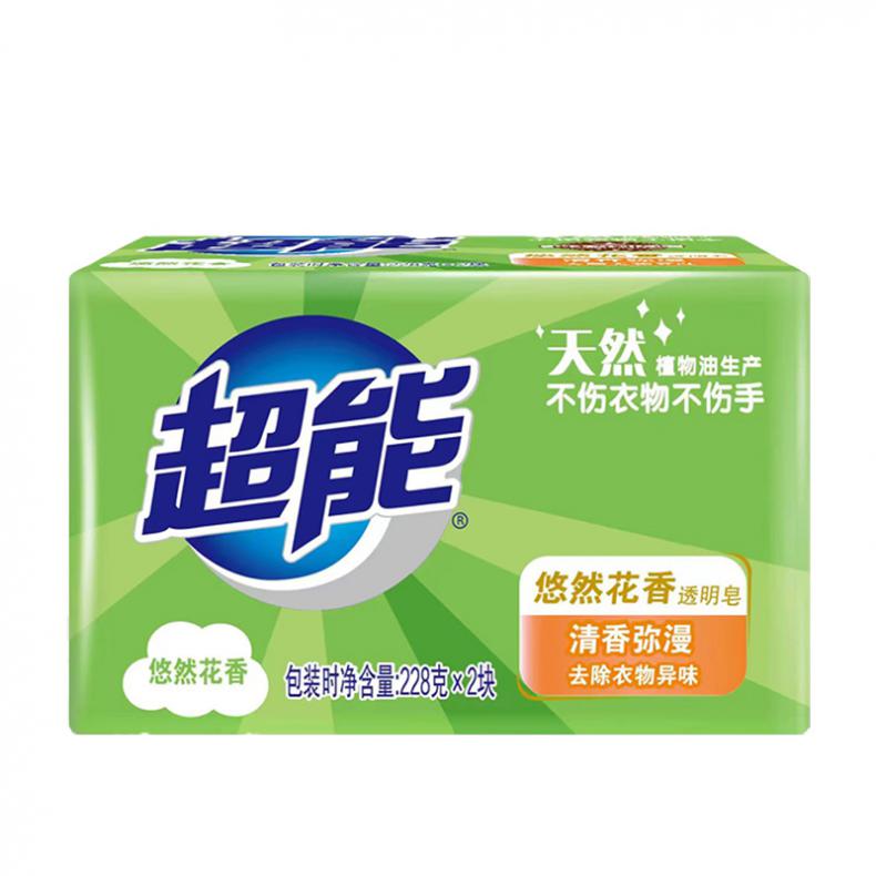 超能 悠然花香 透明皂 228g/块 2块/组 （单位：组）  