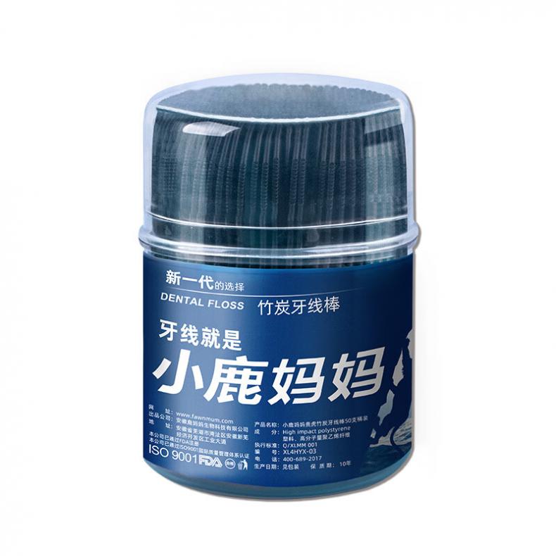 小鹿妈妈（FAWNMUM） 竹炭 牙线 50支/盒 3盒/组 （单位：组）  