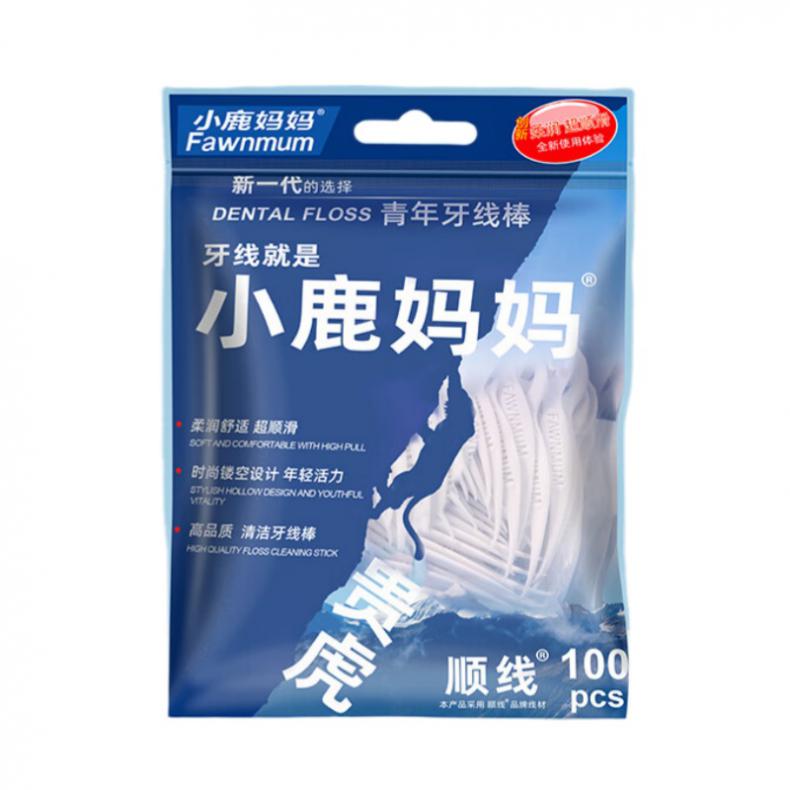 小鹿妈妈 炫虎 牙线 100支/袋 5袋/组 （单位：组）