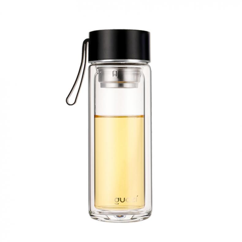 果兹(GUOZI) GZ-S18A 悦莱双层玻璃杯 300ml （单位：个） 雅致黑