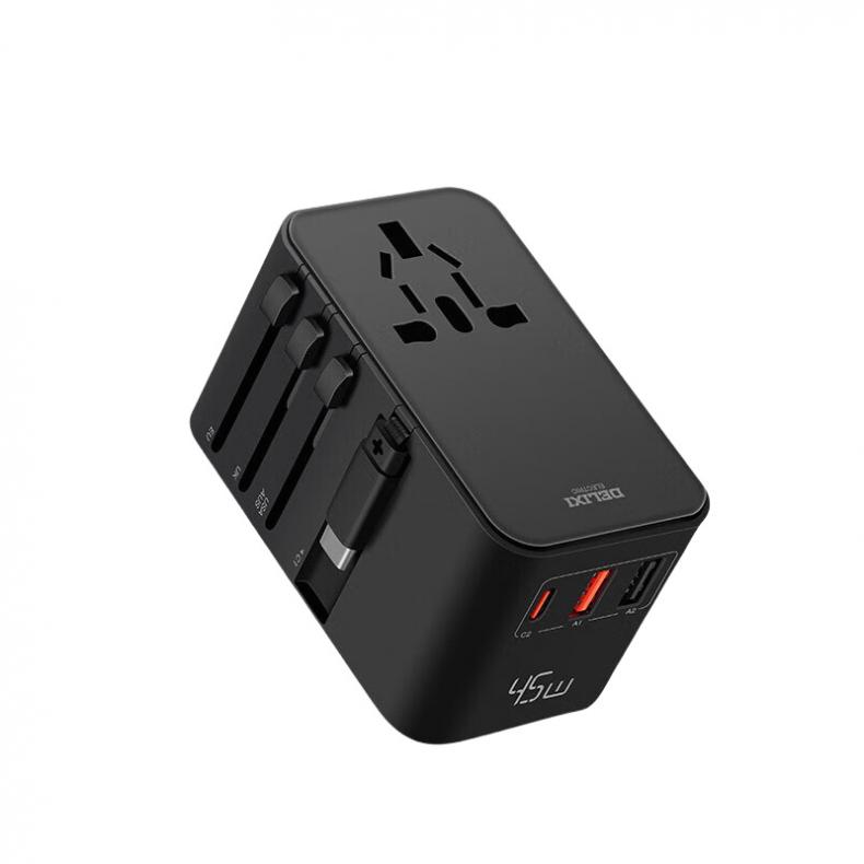 德力西 CD98-SPQ(HE)45W 全球通用转换插头 45W （单位：个）  黑色