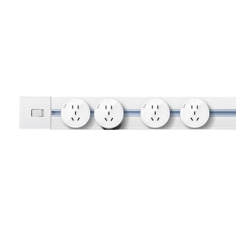 德力西 DLGD-K（4XBL Y80) 壁挂式轨道插座 轨道80cm+4插头 （单位：个）  银色